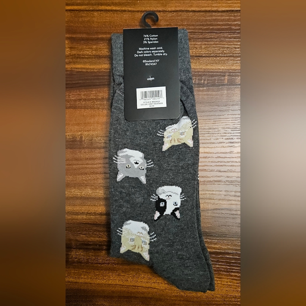 Davco Men's Cat Dad Charcoal Socks - Picture 2 of 2